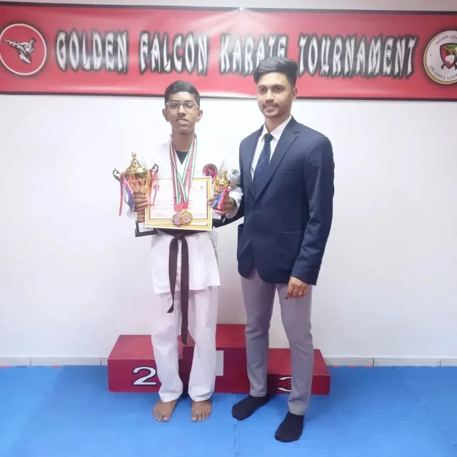 Congratulations to Karthik Santhosh of Grade 9!
He showcased outstanding skill and determination at the Golden Falcon Karate Interdojo Tournament, securing 1st place in Kumite (fight) and 3rd place in Kata.
We're proud of your achievements, Karthik—keep up the great work and continue to shine!
